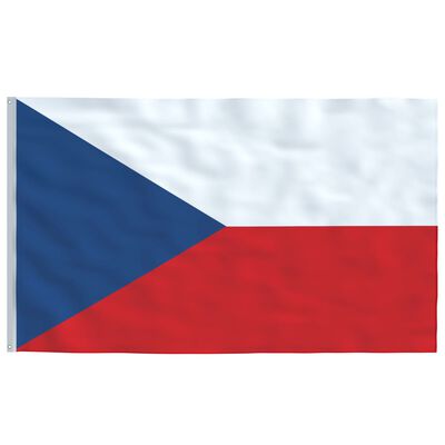 vidaXL Tjekkiet flag og flagstang 5,55 m aluminium