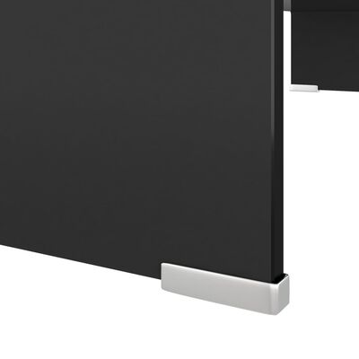 vidaXL TV-stander/monitorstand sort glas 80x30x13 cm