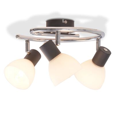vidaXL loftslampe med 3 spotlys E14 sort