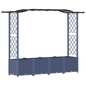 vidaXL H&aelig;vet Bed med Trellis og Tag Gr&aring; 204 x 40 x 138 cm PP