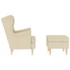 vidaXL lænestol med fodskammel stof cremefarvet