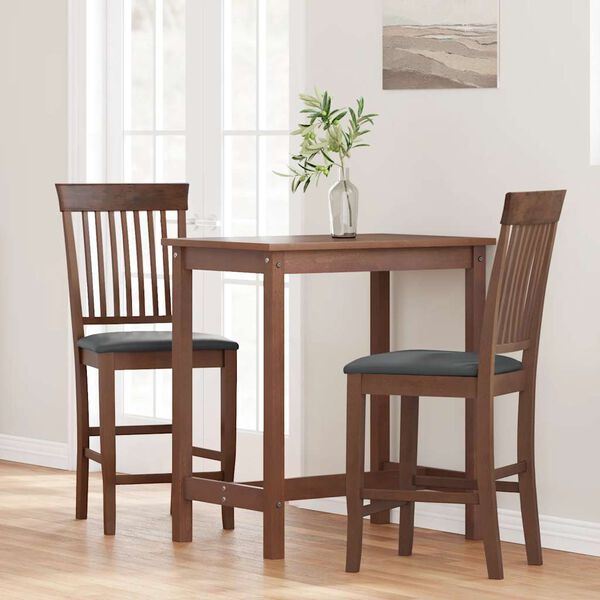 vidaXL barstole med hynder 2 stk. massivt gummitræ brun