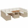 vidaXL Havesofa S&aelig;t 10 stk. Beige Poly rattan