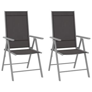 vidaXL Klapstole 2 stk. Textilene Sort