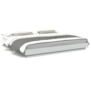 vidaXL sengestel 200x200 cm konstrueret tr&aelig; hvid