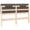 vidaXL Polstret sengegavl Brun og Taupe 135 cm Massiv fyrretr&aelig;