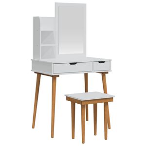 vidaXL Makeupbord S&aelig;t FAUSKE 4 stk. Hvid 76 x 50 x 143 cm