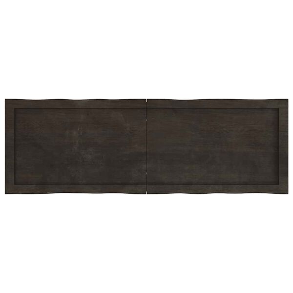 vidaXL bordplade 120x40x(2-4) cm naturlig kant behandlet tr&aelig; m&oslash;rkebrun