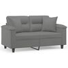 vidaXL 2-personers sofa med puder 120 cm mikrofiberstof m&oslash;rkegr&aring;