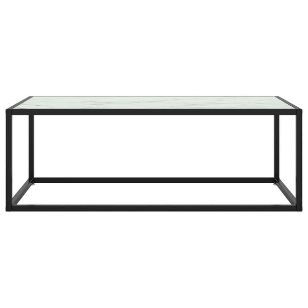 vidaXL sofabord 100x50x35 cm hvidt marmorglas sort