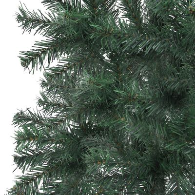 vidaXL kunstigt juletræ til hjørner LED og kuglesæt 240 cm PVC grøn