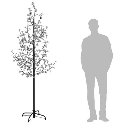 vidaXL kirsebærtræ med LED-lys 220 cm 220 LED'er varmt hvidt lys