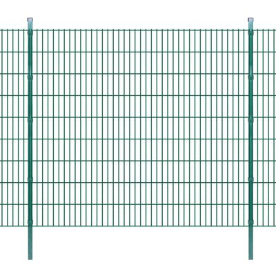 vidaXL 2D paneler og pæle til havehegn, 2.008x1.830 mm, 16 m, grønne