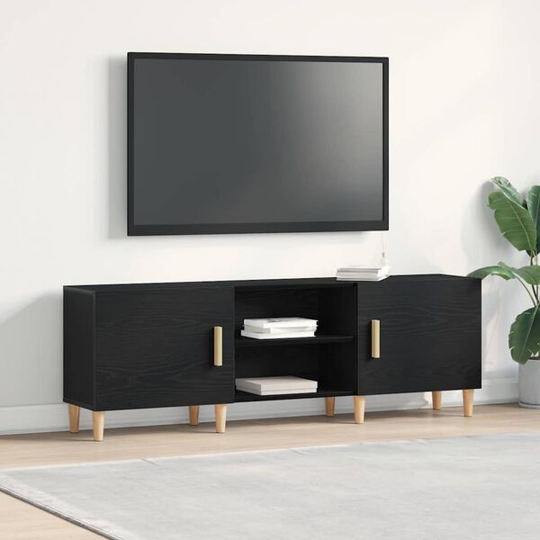 vidaXL TV-skab Sort eg 150 x 30 x 50 cm Konstrueret tr&aelig;