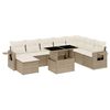 vidaXL sofas&aelig;t til haven 9 dele med hynder polyrattan beige