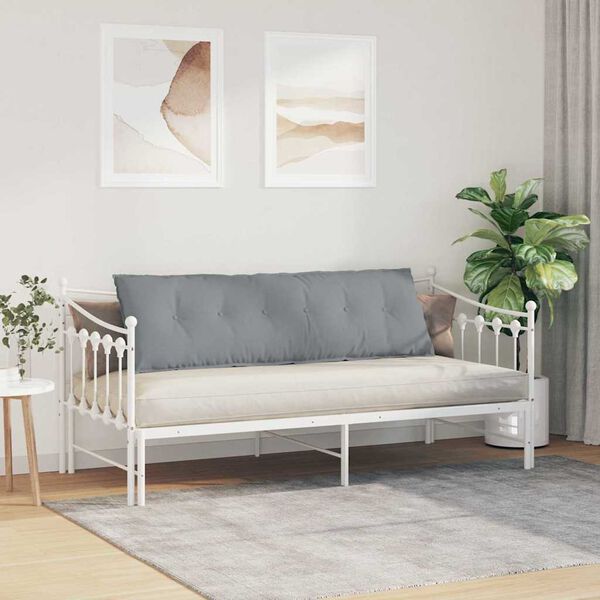 vidaXL Rygpude Lysegr&aring; 160 x 19 x 50 cm Stof