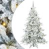 vidaXL Kunstigt Hinged Juletr&aelig; med 300 LED'er Hvid 210 cm PVC og St&aring;l