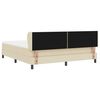 vidaXL Boxmadras med topmadras med madras Creme 180 x 200 cm Stof