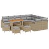 vidaXL Havesofa S&aelig;t 13 stk. 8-Antal s&aelig;der Beige Poly rattan