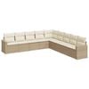 vidaXL sofas&aelig;t til haven 9 dele med hynder polyrattan beige