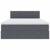 vidaXL Seng med opbevaring og LED med LED M&oslash;rkegr&aring; 140 x 200 cm Fl&oslash;jl