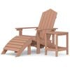 vidaXL Adirondack-stol med fodskammel og bord HDPE brun