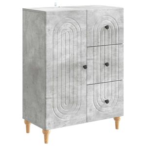vidaXL Sideboard med skuffe Betongr&aring; 66 x 34,5 x 90 cm Konstrueret tr&aelig;