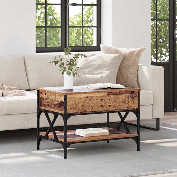 vidaXL Sofabord Gammelt tr&aelig; 70x50x50cm Konstrueret tr&aelig;