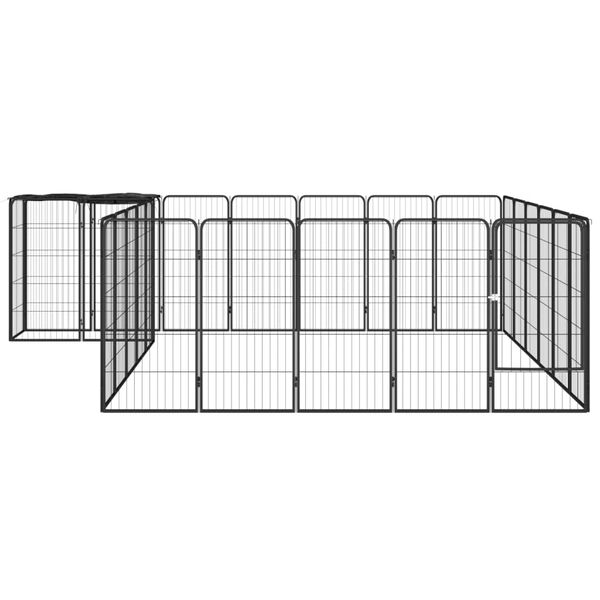 vidaXL 26-panels hundeg&aring;rd 50x100 cm pulverlakeret st&aring;l sort