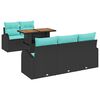 vidaXL Havesofa S&aelig;t 6 stk. Sort Poly rattan