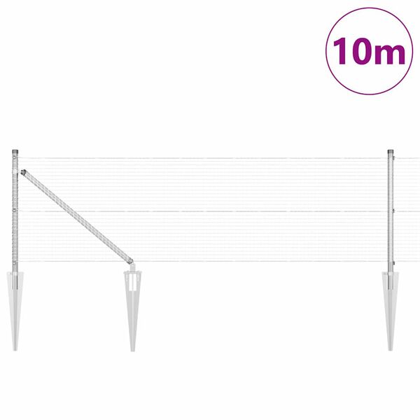 vidaXL Hegnsp&aelig;l S&oslash;lv 10 x 0,6 m (19 x 19 mm mesh) St&aring;l