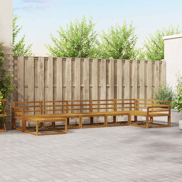 vidaXL Udend&oslash;rs sofagruppe 7 pcs Naturfarvet Massivt Akacietr&aelig;