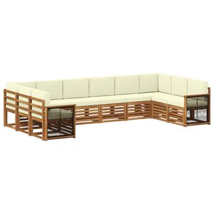 vidaXL Sektionalsofa s&aelig;t med pude 7 pcs Naturlig og Fl&oslash;de