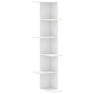 vidaXL v&aelig;gh&aelig;ngt hj&oslash;rnehylde 36,5x36,5x140 cm konstrueret tr&aelig; hvid