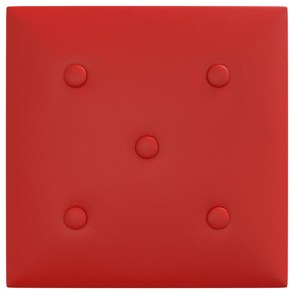 vidaXL V&aelig;ghovedg&aelig;rde 12 pcs Vinr&oslash;d 30 x 30 cm Faux l&aelig;der