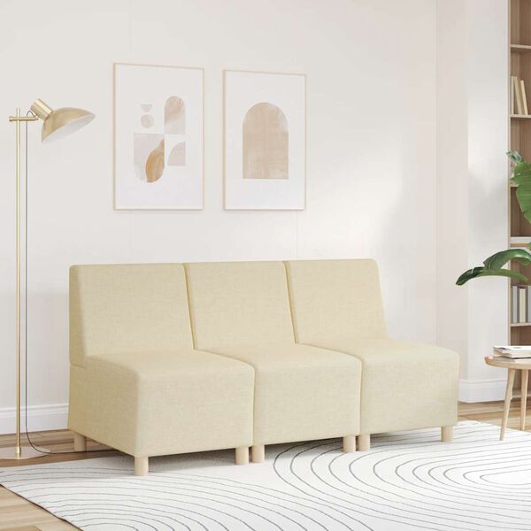 vidaXL modul&aelig;r sofa uden arml&aelig;n cremefarvet 55 cm stof