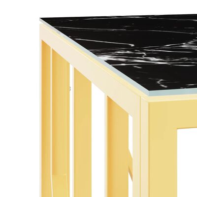 vidaXL sofabord 50x50x50 cm rustfrit stål og glas guldfarvet