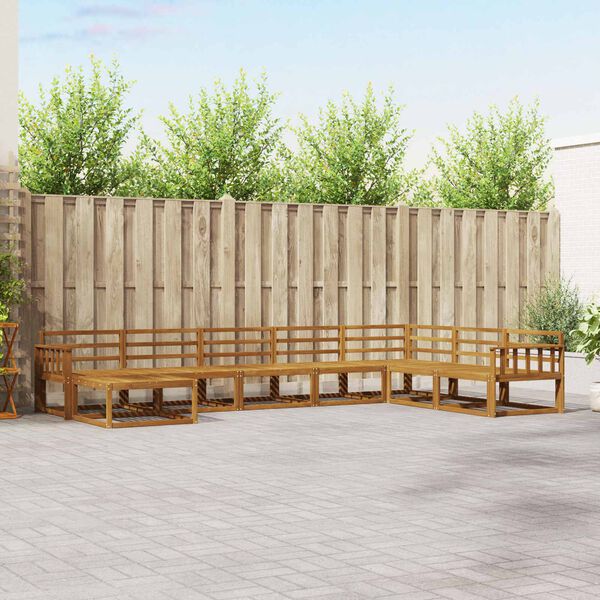 vidaXL Udend&oslash;rs sofagruppe 8 pcs Naturfarvet Massivt Akacietr&aelig;