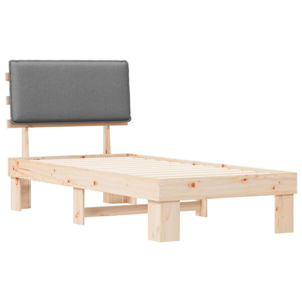 vidaXL Sengestel med Polstret Hovedgavl Lysegrå 80 x 200 cm