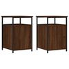 vidaXL sengeborde 2 stk. 40x42x60 cm konstrueret tr&aelig; brunt egetr&aelig;