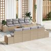 vidaXL Havesofa S&aelig;t med pude 9 pcs Beige polyrattan