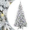 vidaXL Kunstigt Hinged Juletr&aelig; med 300 LED'er Hvid 240 cm PE og PVC