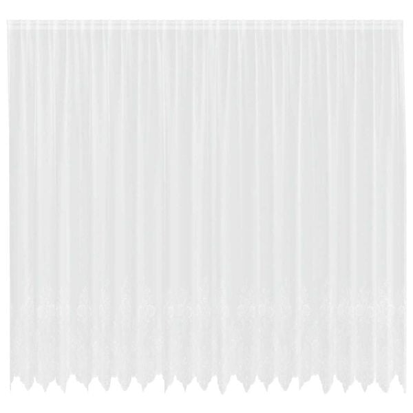 vidaXL Lace Gardin med gardiner Blomstret Hvid 300 x 500 cm Polyester