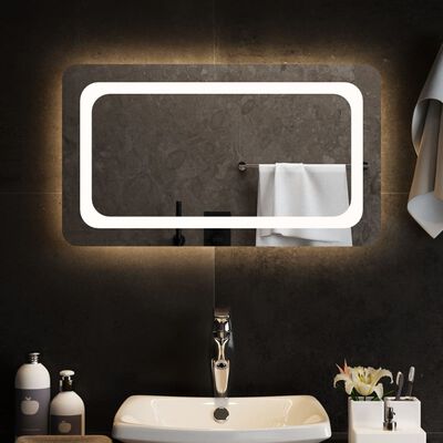 vidaXL badeværelsesspejl med LED-lys 70x40 cm