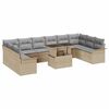 vidaXL Havesofa S&aelig;t med pude med pude 11 pcs Beige Poly Rattan
