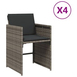 vidaXL havestole med hynder 4 stk. polyrattan gr&aring;