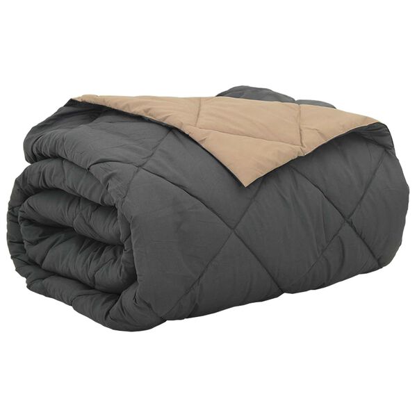 vidaXL Sommer dyne Antracit og Taupe 200 x 200 cm Mikrofiber