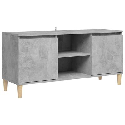 vidaXL tv-bord med massive træben 103,5x35x50 cm betongrå