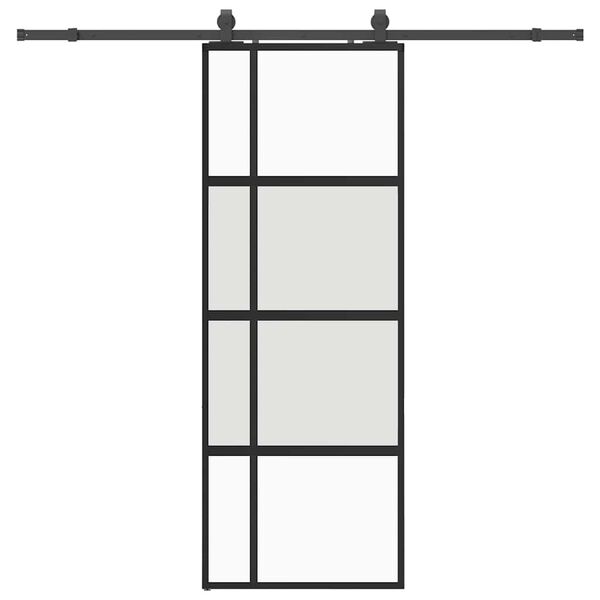 vidaXL skyded&oslash;r med hardwares&aelig;t 76x205 cm h&aelig;rdet glas sort
