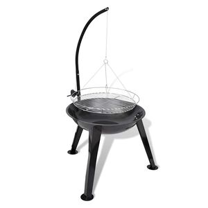 Kulgrill med h&aelig;ngende grillrist rund